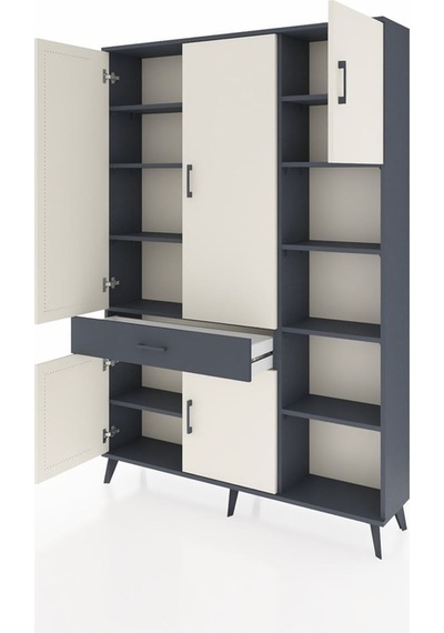 Arges Dolap 10 Raflı Tek Çekmeceli 5 Kapaklı 132x30x195 Antrasit-aytaşı/antrasit Aytası/antrasıt Arges Dolap 10 Raflı Tek Çekmeceli 5 Kapaklı 132x30x195 Antrasit-aytaşı/antrasit Aytası/antrasıt