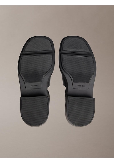 Calvin Klein Kadın Chunky Fisherm Deri Sandalet-14955 Siyah