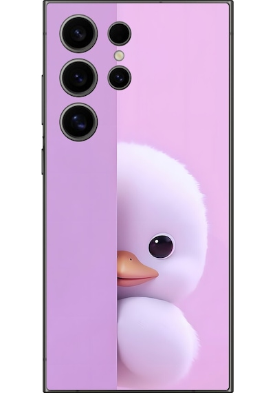 Samsung Galaxy S24 Ultra Uyumlu Şeffaf Kılıf 3 Peluş Ördek Tasarımlı
