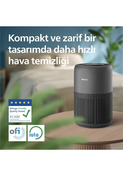 900 Serisi Hava Temizleyici, 65 M2'ye Kadar Etkili, Hepa Ve Aktif Karbon Filtresi, 250 M3/sa Temiz Hava Hızı Cadr , Ac0951/13