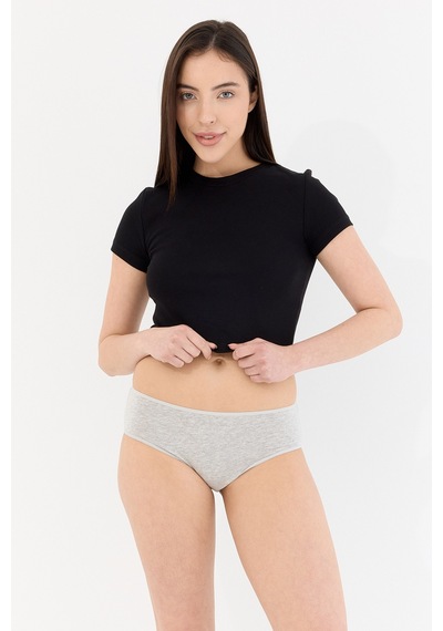 Air Gri Yüksek Bel Slip Külot Gri