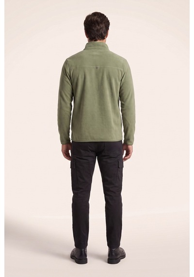 Jsco Erkek Yeşil 6240 Basic Dik Yaka Polar Sweatshirt