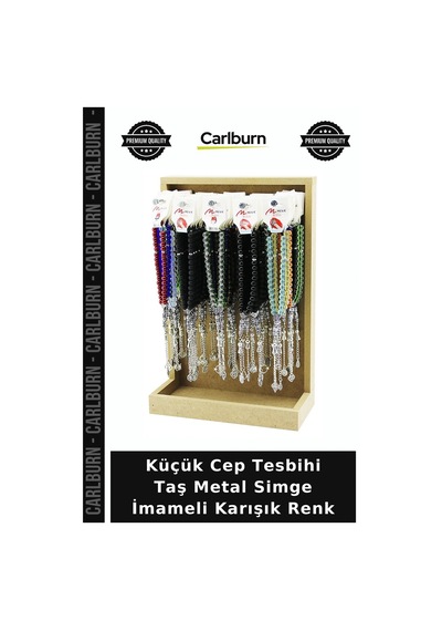 Özel Üretim Manevi Hediyelik Küçük Cep Tesbihi - 33'lü - Taş - Metal Simge İmameli - Karışık Renk