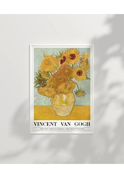 Çerçevesiz Poster Vincent Van Gogh On İki Ayçiçekli Vazo