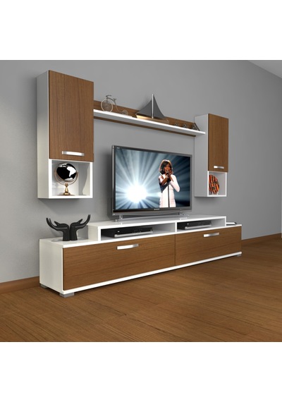 Decoraktiv Ekoflex 5da Mdf Tv Ünitesi Tv Sehpası Beyaz - Ceviz