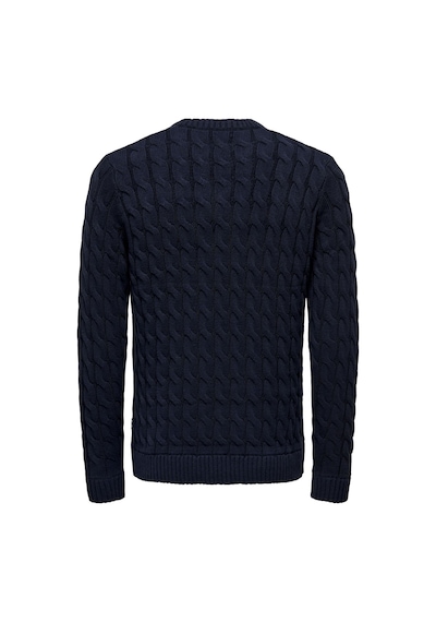 Only & Sons Onskıcker Lıfe Reg 3 Cable Crew Knıt Erkek Mavi Kazak - 22026504
