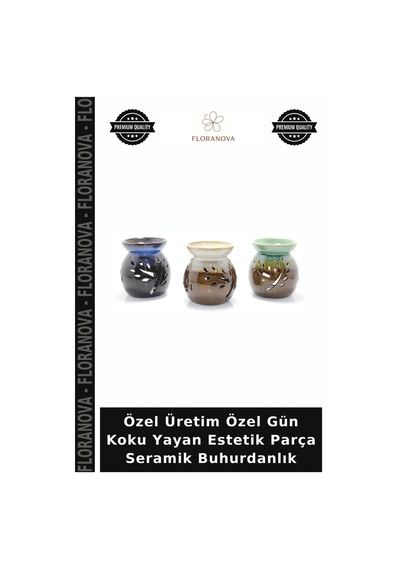 Özel Üretim Özel Gün Koku Yayan Estetik Parça Seramik Buhurdanlık Çok Renkli