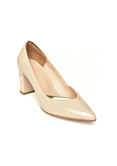 Fox Shoes U820058908 Bej Rugan Kalın Topuklu Kadın Ayakkabı Bej