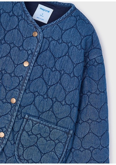 Mayoral Kız Çocuk Kalpli Denim Ceket 4442 Lacivert
