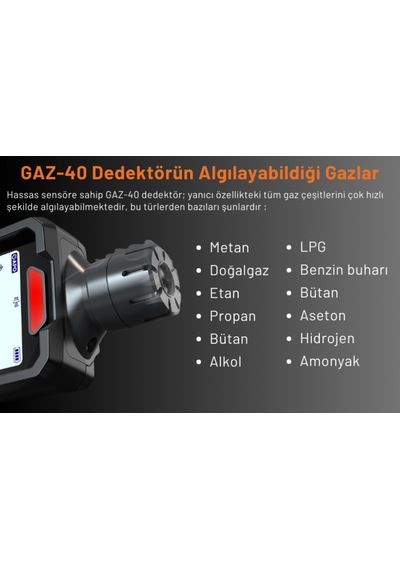 Loyka Gaz-40 Profesyonel Yanıcı Gaz Kaçak Dedektörü Japon Figaro Sensörlü