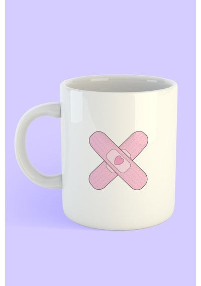 Pembe Yara Bandı Kupa Beyaz