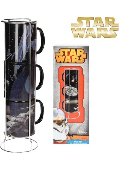 Star Wars Death Star Millenium Falcon Mugs Set Bardak Seti