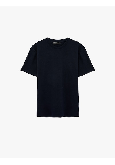 Koton Kısa Kollu Dokulu Bisiklet Yaka Pamuklu Slim Fit Tişört Lacivert 6sam10281mk Lacivert Koton Kısa Kollu Dokulu Bisiklet Yaka Pamuklu Slim Fit Tişört Lacivert 6sam10281mk Lacivert