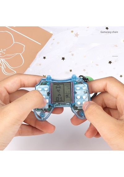 Tuomeng Elektronik Küçük Oyuncak Denetleyici Tetris Oyun Konsolu Anahtarlık Turuncu