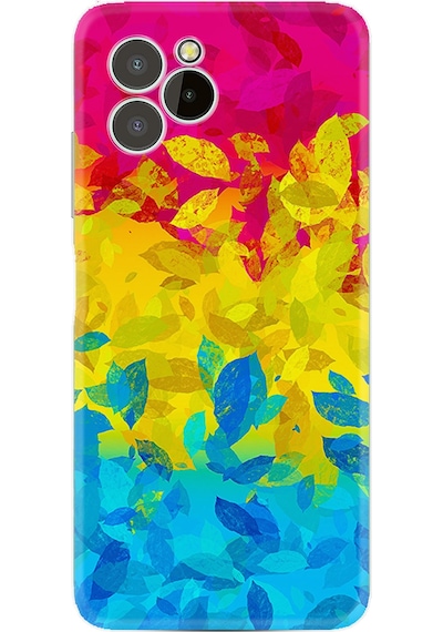 Oukitel C21 Pro Kılıf Silikon Desen Özel Seri Yapraklar 1634