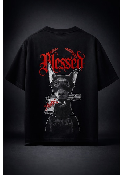 Yolo Street Blessed Doberman Oversize Tişört Sırt Baskılı Streetwear Siyah %100 Pamuk Unisex Siyah Yolo Street Blessed Doberman Oversize Tişört Sırt Baskılı Streetwear Siyah %100 Pamuk Unisex Siyah