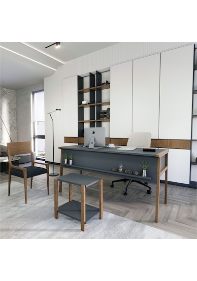 Zenith Ofis Masası Antrasit Ceviz