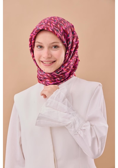 Silk Home Aura Eşarp 140006-03 Çilek Kırmızısı, Mürdüm, Toz Pembe, Yeşil, Turuncu