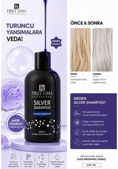 Turunculaşma Karşıtı Mor Şampuan 500ml Boyalı / Röfleli