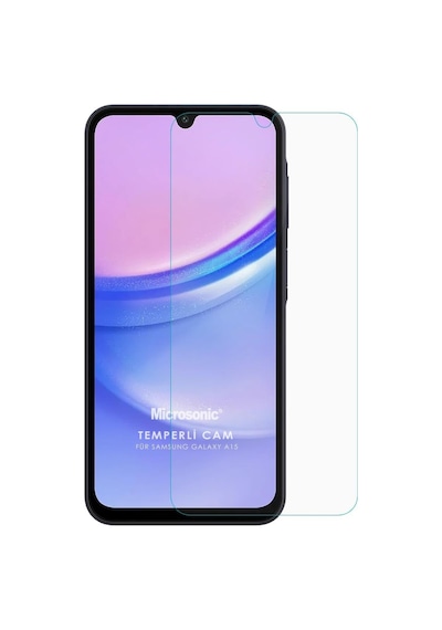 Microsonic Samsung Galaxy Uyumlu A15 Tempered Glass Cam Ekran Koruyucu