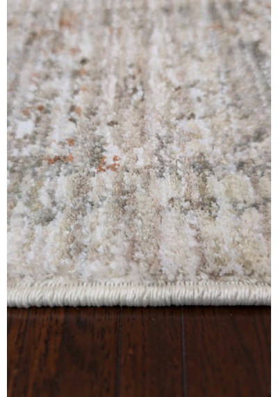 Vivanni Home Ashlynn Polyester Vintage Halı Pamuk Atkı Tabanlı Modern Dokuma Ev Halısı Bej Rust
