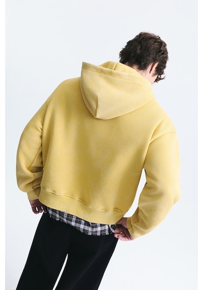 Vamos Boxy Fit Metal Klips Kapama Sweatshirt Sarı