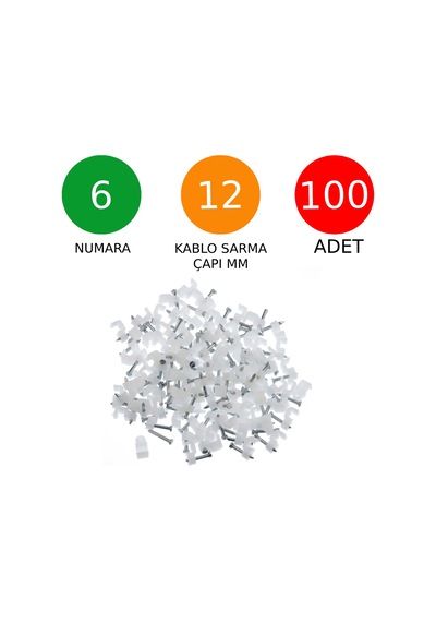 Beton Çivili Kablo Tutucu, Kroşe No 6 100 Adet