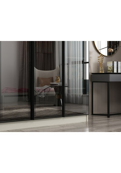 Nisa 4 Kapaklı 2 Çekmece Dolap Kumtaşı Reflekte Cam