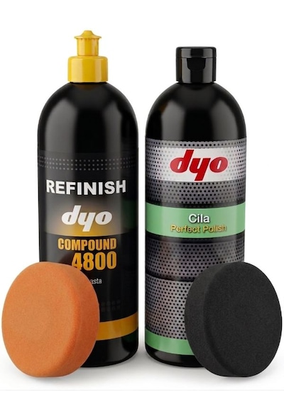 Dyo 4800 Kalın Çizik Giderici Pasta 1 Kg + Yüksek Parlaklık Verici Perfect Cila 1 Lt + 2 Adet Aplikatörlü Sünger Dev Set