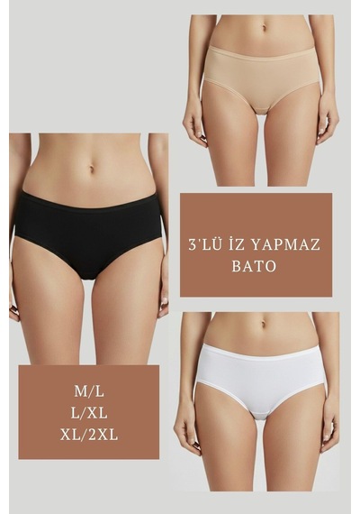 3lü Set Külot-siyah-beyaz-ten Dor2851 Çok Renkli