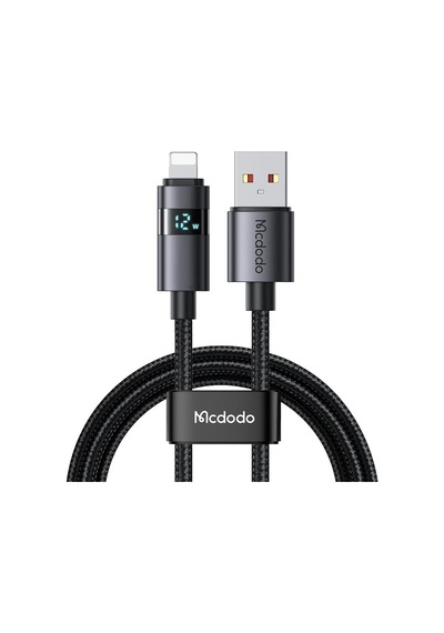 Ca-6490 Usb-a - Yatay Led Ekranli Aydinlatma Kablosu Siyah