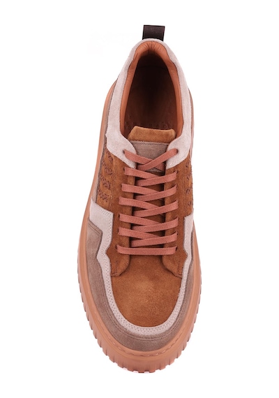Shoetyle - Taba Hakiki Süet Bağcıklı Erkek Sneaker 115-k502-1333 Taba