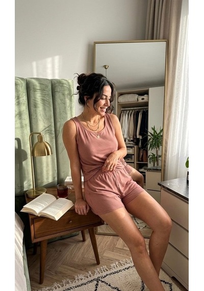 Udenya Rosé Breeze Viskon Pijama Takımı Rose