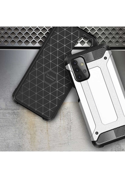 Noktaks - Samsung Galaxy Uyumlu A13 4g - Kılıf Çift Katman Zırh Tank Crash Military Kapak - Gold