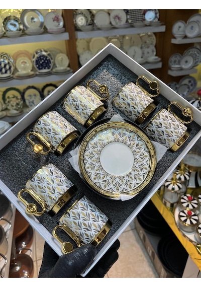Muba Consept Porselen 6kişilik Nomi Kahve Fincan Takımı Gold