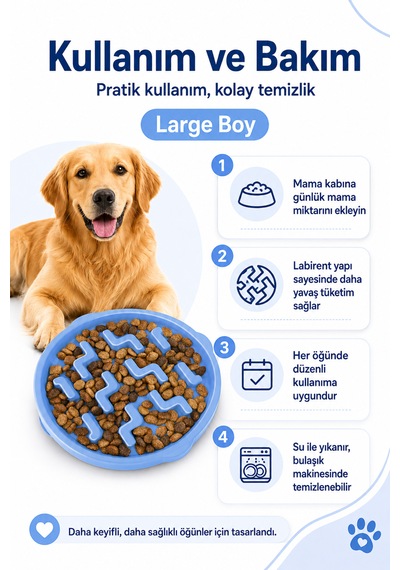 Outward Hound Fun Feeder Notch Yavaş Beslenme Köpek Mama Kabı Large