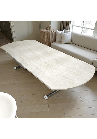 Oval Yan Baştan Açılır Akıllı Masa Üst Tabla Mdf Yüksekliği Ayarlanabilir Pratik Krom Kaplama Traverten Oval Yan Baştan Açılır Akıllı Masa Üst Tabla Mdf Yüksekliği Ayarlanabilir Pratik Krom Kaplama Traverten
