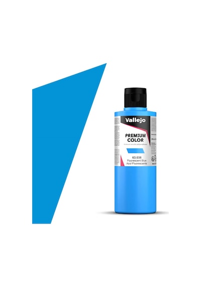 Vallejo 63038, 200 Ml. Blue Fluo Premium Rc Color Maket Boyası Standart