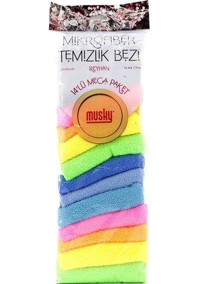 14pcs Mikrofiber Temizlik Bezi 30x30cm 5468 Çok Renkli