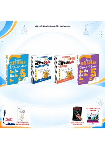 Çanta Yayınları 2026-2027 5. Sınıf Tüm Dersler 4 Kitap Mat-sos Soru/mat-türkçe Defter Set