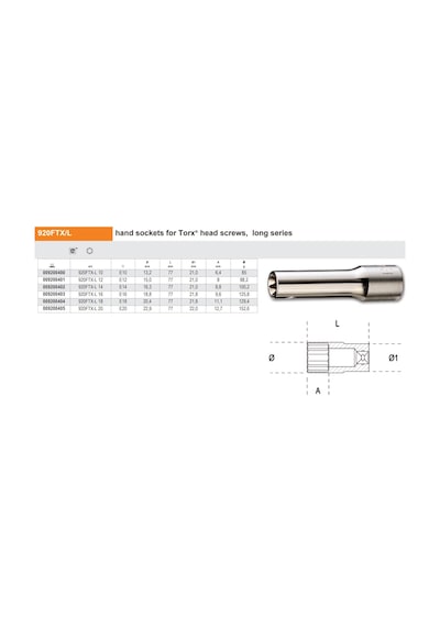 Beta 920ftx/l14 Uzun Torx Lokma Ürün Kodu 009200402