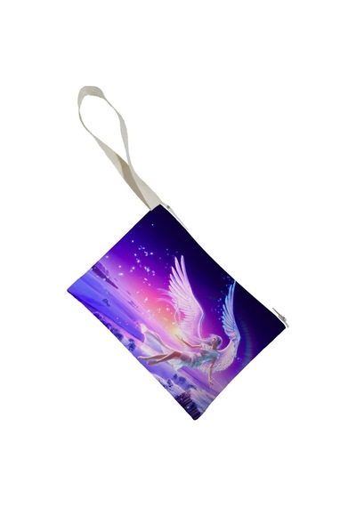 Unisex Anime Melek Desenli Portföy Clutch Çanta Çok Renkli