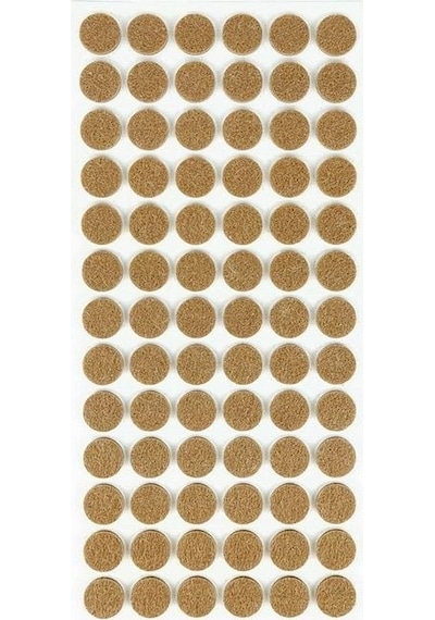 Furndiy Kendinden Yapışkanlı Yuvarlak Keçe 15 Mm Kahverengi 78 Parça Kahverengi