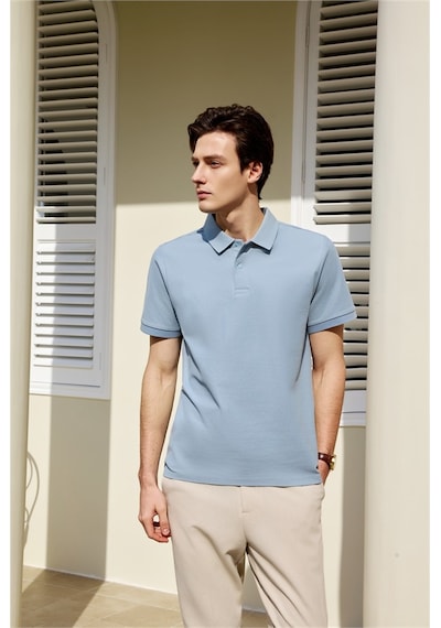New Performance Premium Polo T-shirt 100% Pamuk Merserize Mavi