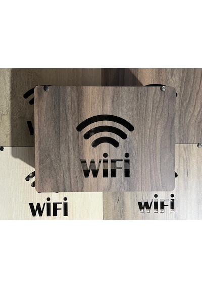 Modem Saklama Kutusu - 25x18x9 Cm Dekoratif Ahşap Modem Saklama Kutusu Modem Rafı Kahverengi Kahverengi