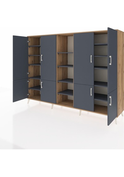 Hyperion Dolap 14 Raflı 8 Kapaklı 220x44x163 Çam-antrasit Çam-antrasit Hyperion Dolap 14 Raflı 8 Kapaklı 220x44x163 Çam-antrasit Çam-antrasit