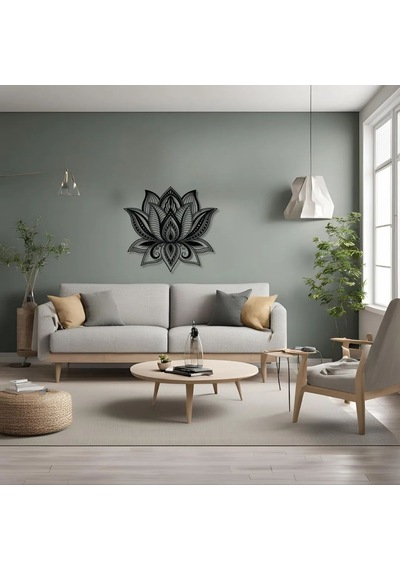Metal Duvar Dekorasyonu Lotus Çiçeği 2 Lotus Flower 2 Metal Duvar Tablosu Mandala