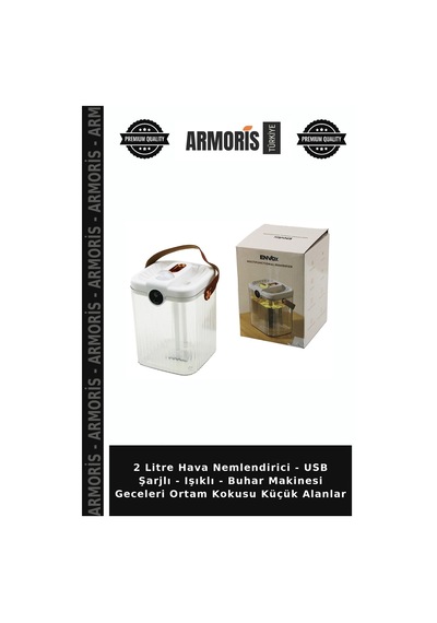 2 Litre Hava Nemlendirici - Usb Şarjlı - Işıklı - Buhar Makinesi Geceleri Ortam Kokusu Küçük Alanlar