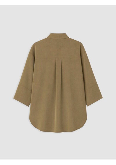 Lcw Studıo Haki Oversize Kadın Gömlek