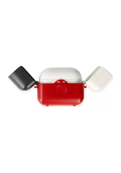 Newface Apple Airpods uyumlu3 3.nesil Basmalı Kılıf - Kırmızı-siyah-beyaz Çok Renkli